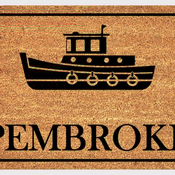 Tug Boat Door Mat - Personalised Tug Welcome Mat - 3 Sizes