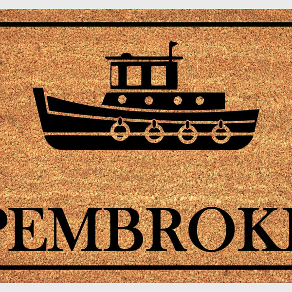 Tug Boat Door Mat - Personalised Tug Welcome Mat - 3 Sizes