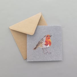 Robin card, bird cards, thinking of you card, garden bird