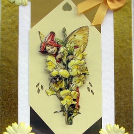 Fairy Hand Crafted 3D Decoupage Card - Blank for any Occasion (2553)