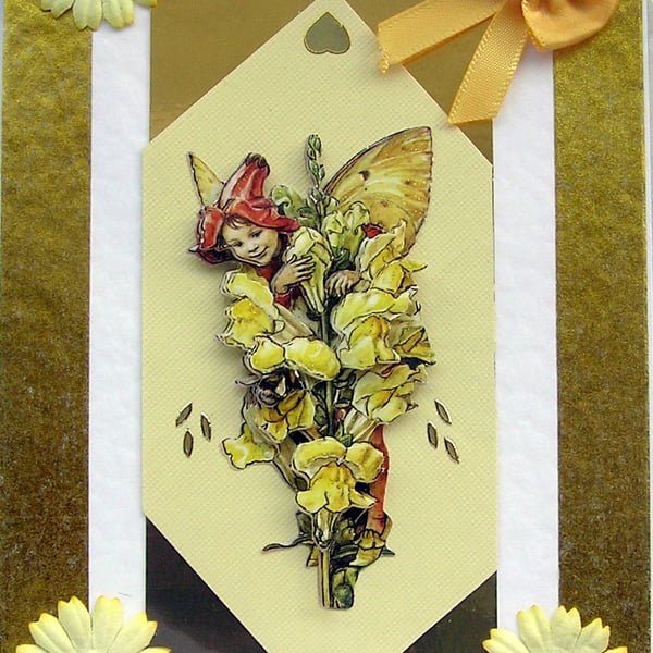 Fairy Hand Crafted 3D Decoupage Card - Blank for any Occasion (2553)