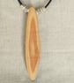 Upcycled Wooden Pendant Necklace Minimalist Reclaimed Wood Leather Jewellery 