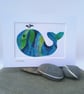 A multicoloured batik 'Whale' fabric picture - 7x5 inches including mount - Image 7