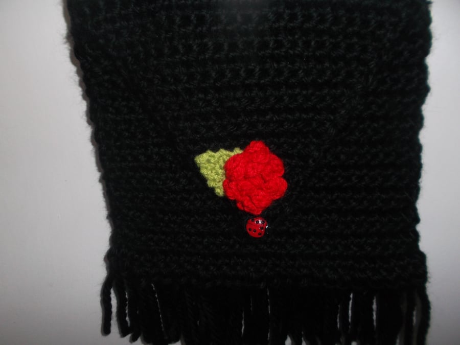 overbody bag crochet black 