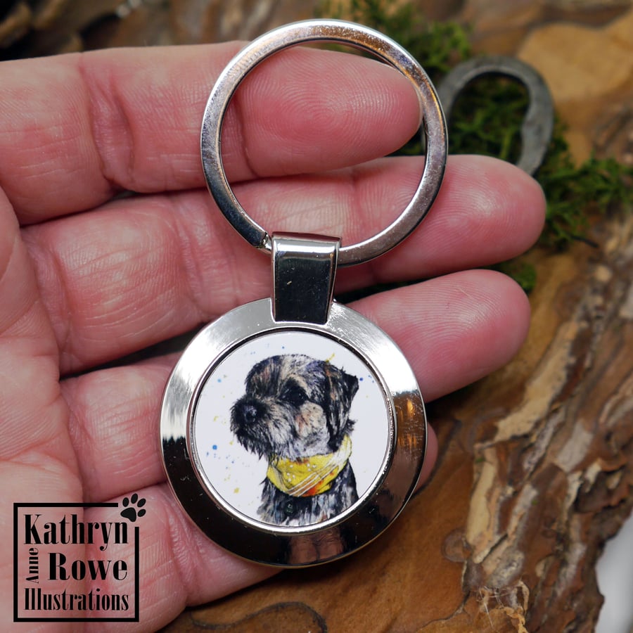 Border Terrier, Border Terrier Art, Border, Keyring, Border Keyring, Dog Lover, 