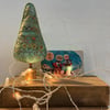 Christmas tree - vintage French printed tree with a pale gold bobbin
