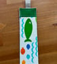 Fabric bookmark in fish prints