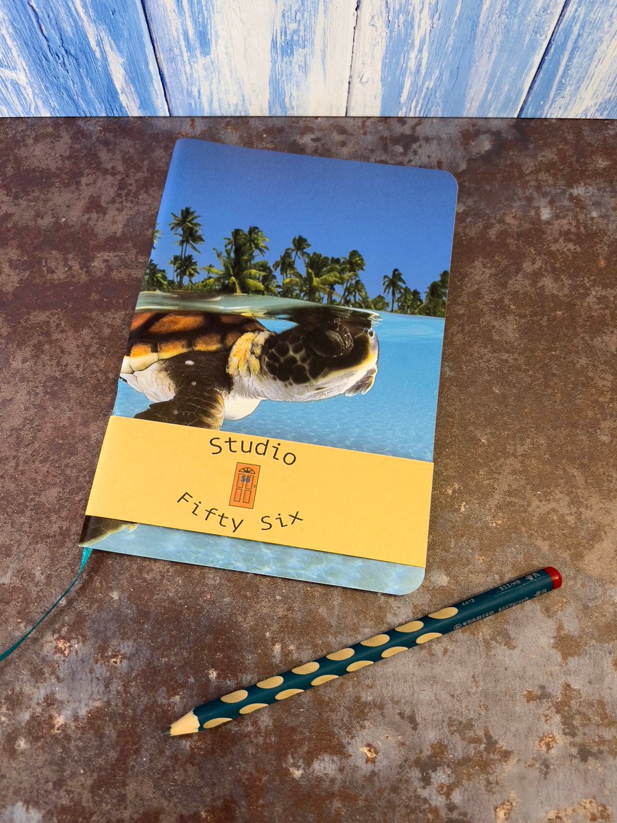 Notebook, Marine themed, A5 (ish), made from up-cycled and recycled materials.