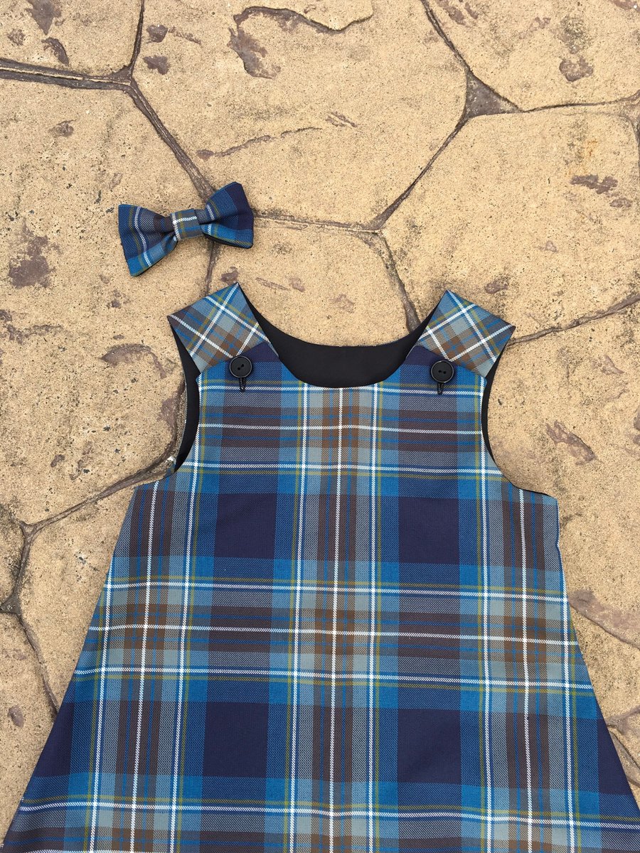 Holyrood Tartan Pinafore Dress and Hair Bow