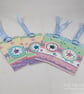 Pack of 4 handmade gift tags in pastel colours - Image 1