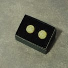 Harris tweed cufflinks green fabric little gifts for men