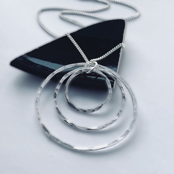 STERLING SILVER Trinity Hoop pendant