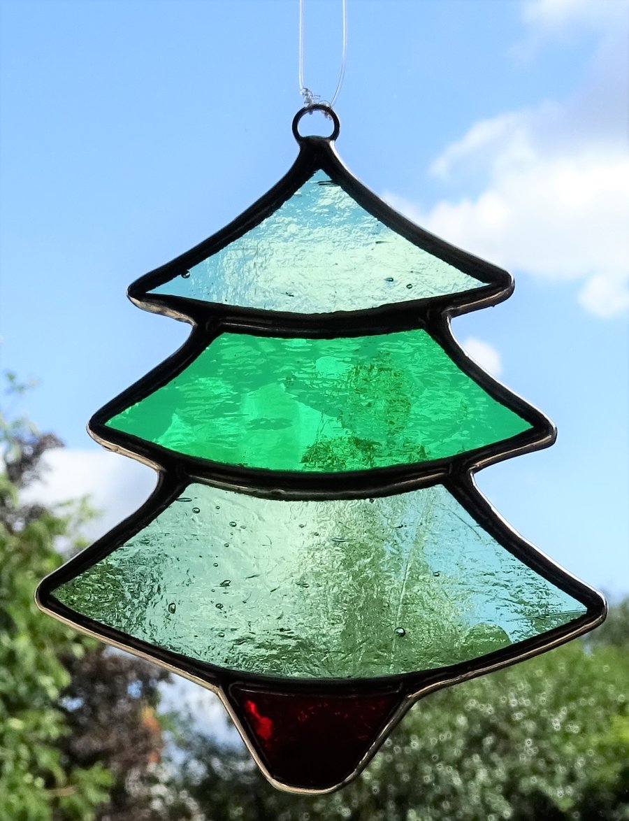 STAINED GLASS CHRISTMAS TREE