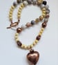 Agate, Yellow Jade & Copper Heart  Statement Necklace ONE OFF - Image 2