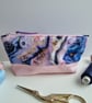 Mini zipper pouch, galaxy multi colour, notions case, make-up bag