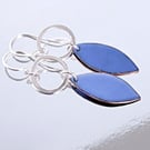 Vibrant blue dangle enamel earrings