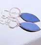 Vibrant blue dangle enamel earrings