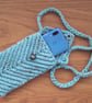 Crochet Phone Cosy Bag Pouch With Sparkly Button Closure (J187) - Image 2