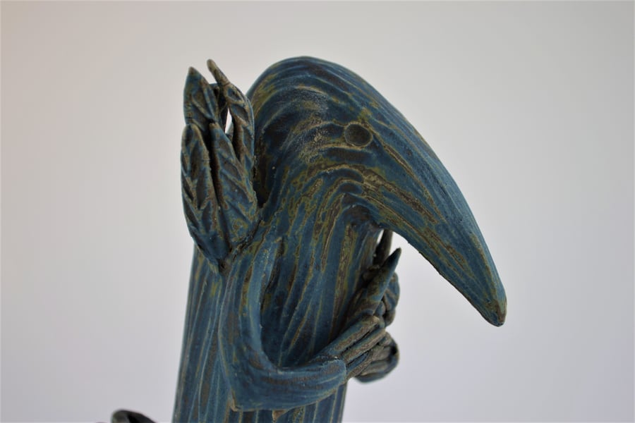 Caretaker Bird ceramic sculpture Oscar
