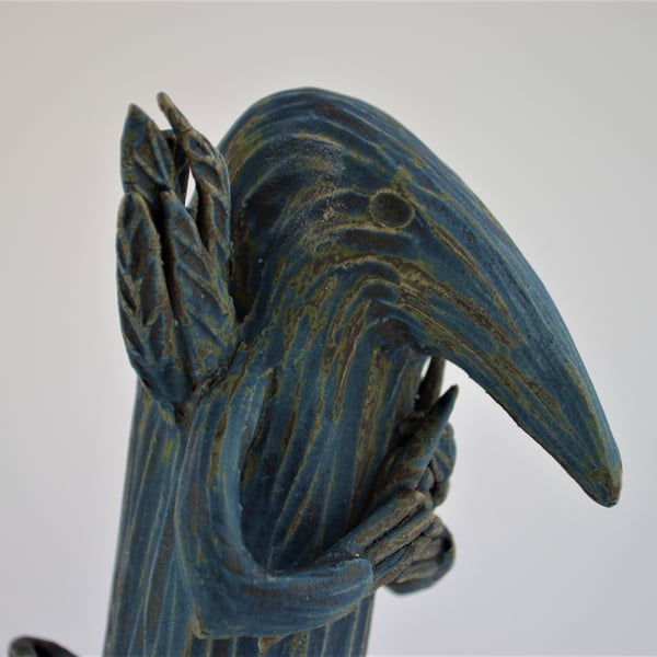Caretaker Bird ceramic sculpture Oscar