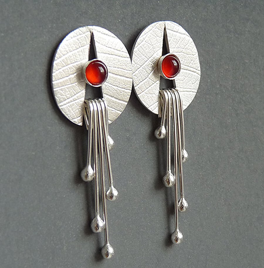 Sterling Silver Studs with Carnelian D4
