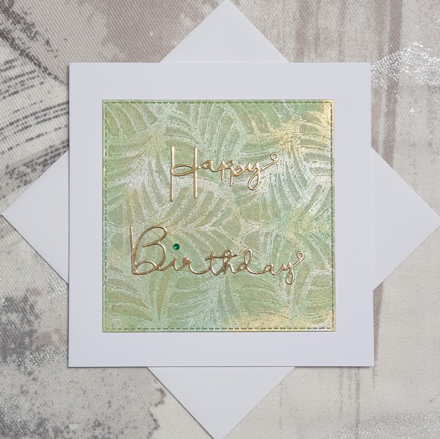 Green and Gold Birthday Card 
