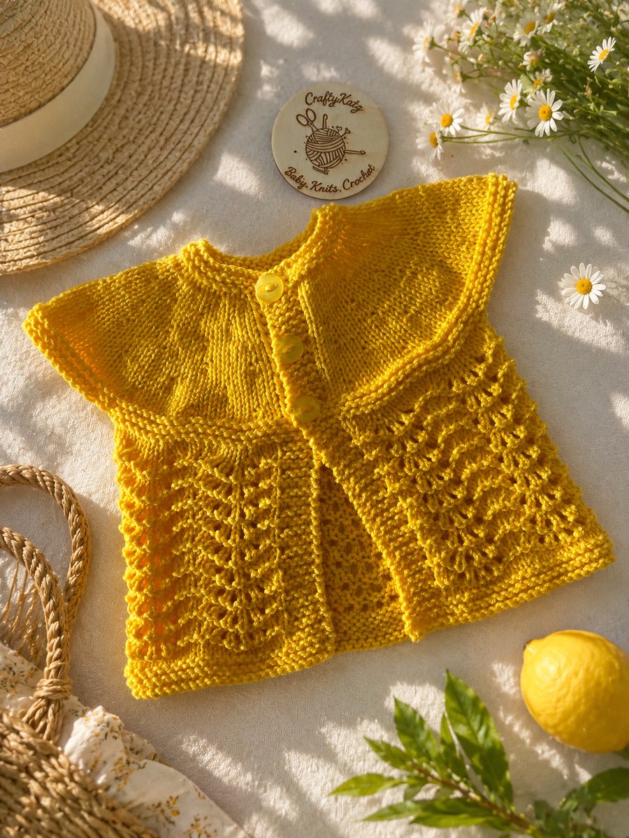 Hand Knitted Baby Cardigan- 3-6 Months