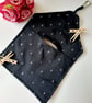 Black and silver embroidered dotty clip on pag bag. - Image 3