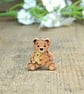 Tiny Teddy Bear's Baby Bear Pin, Handmade Cute Mini Bear Badge Gift - Image 1