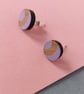 Round colourful curve wooden stud earrings - Image 3