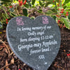 Personalised Grey Granite Baby Heart Memorial Grave Plaque GraveStone