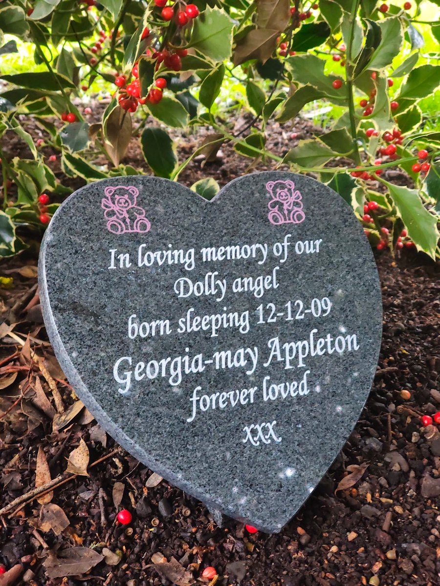 Personalised Grey Granite Baby Heart Memorial Grave Plaque GraveStone