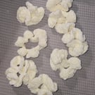 Handmade Plush Crochet Scrunchie Soft Textured Hair Tie White Hair Accessory 