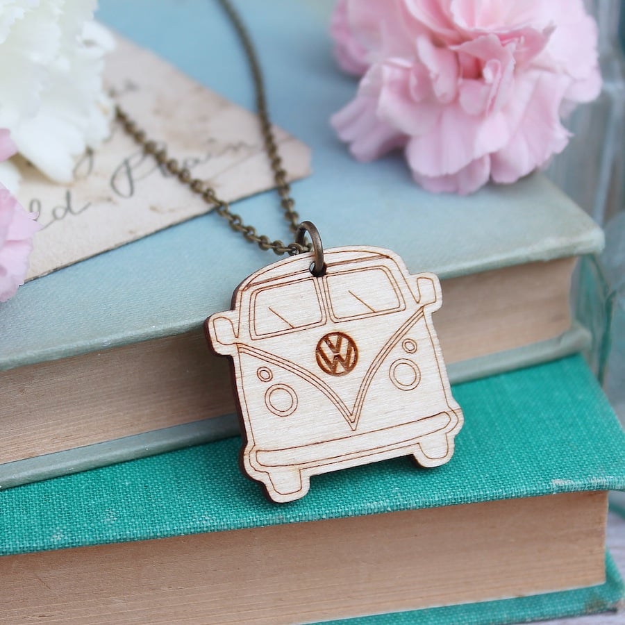 Wooden Camper Van Necklace