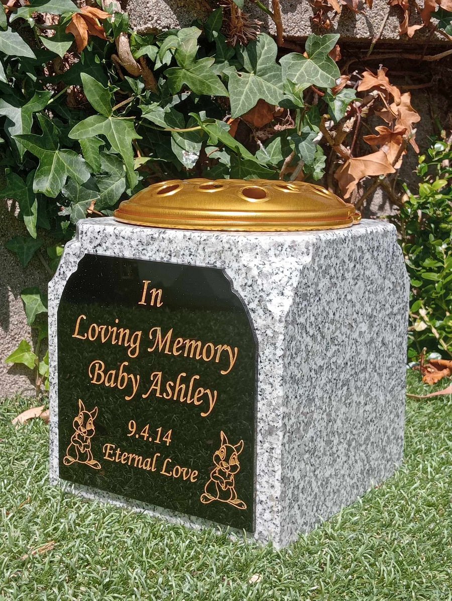 Personalised Baby Memorial Vase Grave Pot Flower Holder Cemetery Grave Vase