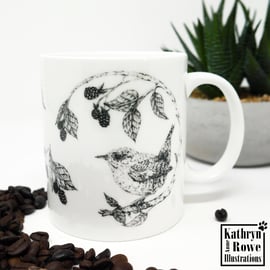 Wren, Wren Mug, Bird Gift, Bird Mug, Fine Bone China, Bird Lovers, Ornithology, 