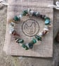 Moss Green Agate Gemstone Chip Bracelet - Handmade Natural Stone Bracelet - Image 3