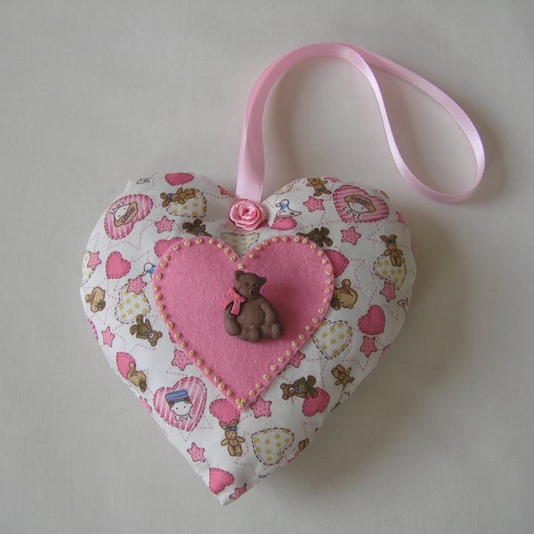 Lavender scented hanging heart