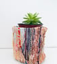 Colourful textile pot plant holder, unique plant holder