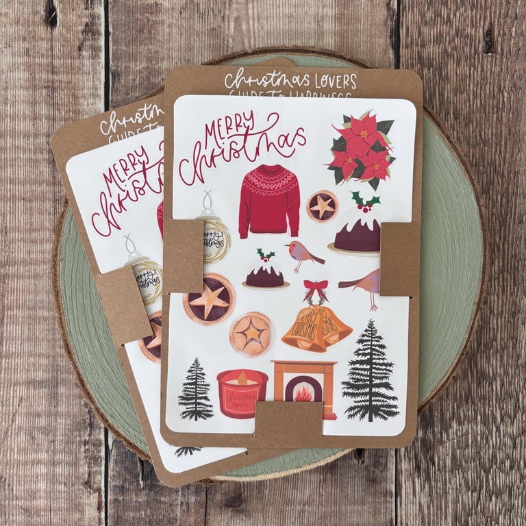 Christmas Sticker Sheet: Cosy Winter Journal Scrapbook Stickers