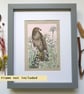 Buzzard original bird art, bird drawing, wall art