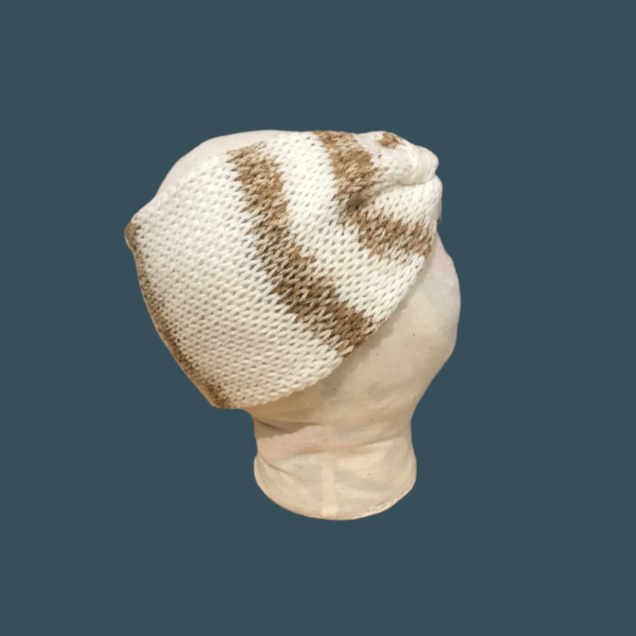 Beige and White Headband for Girls