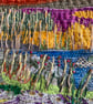 Moonlit hills and moorlands, embroidered textile landscape hanging  - Image 3