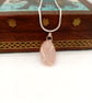 Rose Quartz Necklace - Wire Wrapped Rose Quartz - Rose-Pink Necklace   - Image 5