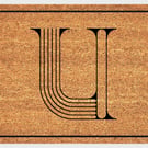 U Letter Door Mat - Monogram Letter U Welcome Mat - 3 Sizes