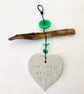 Driftwood Love heart hanger, pottery, gift idea, birthday, unique pottery  - Image 3