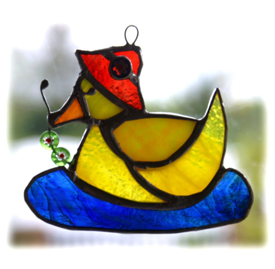 Duckling Suncatcher Stained Glass Yellow duck Quack