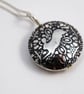 Sterling Silver Pattern leaping hare pendant, small - Image 1