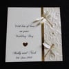Sparkly Dragonflies Personalised Wedding Card - Ivory and Gold - Anniversary 
