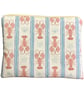 Lobster Zip Pouch - Coastal Makeup Bag - Handmade Zipped Fabric Pouch - Image 1